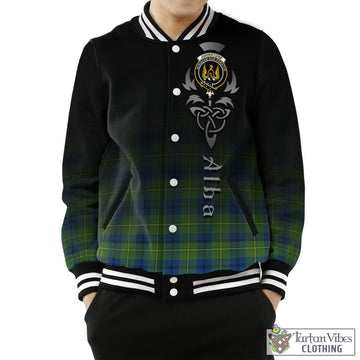 Johnstone Ancient Tartan Baseball Jacket Featuring Alba Gu Brath Family Crest Celtic Inspired