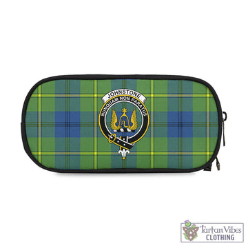 Johnstone Ancient Tartan Pen and Pencil Case with Family Crest