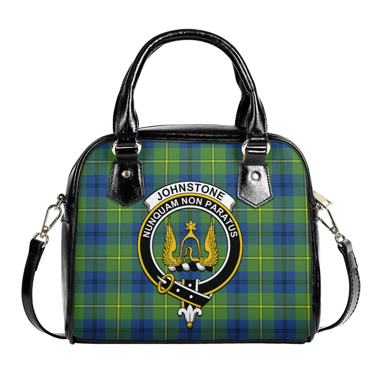 Johnstone-Johnston Ancient Tartan Shoulder Handbags with Family Crest One Size 6*25*22 cm - Tartanvibesclothing