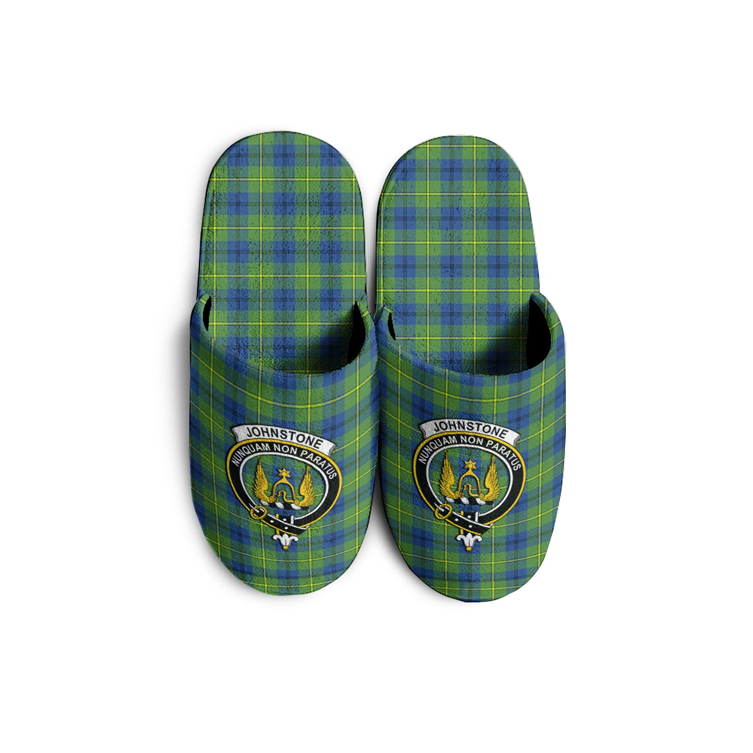 Johnstone-Johnston Ancient Tartan Home Slippers with Family Crest - Tartanvibesclothing