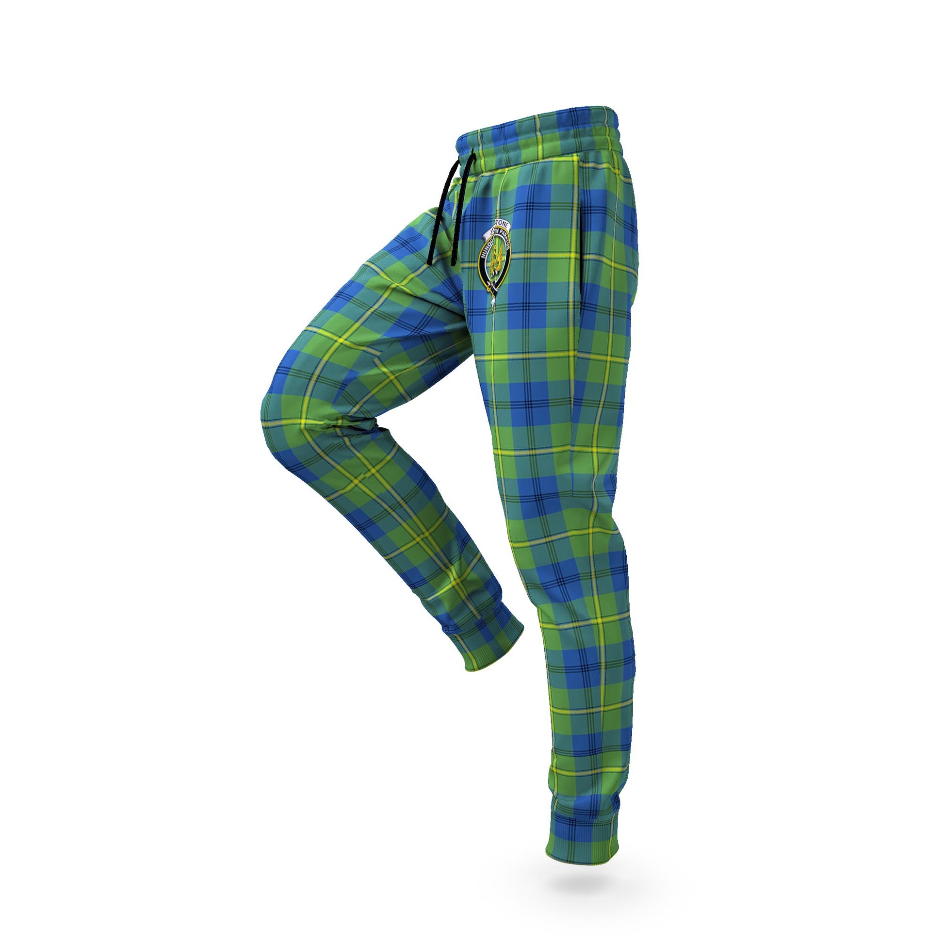 Johnstone Ancient Tartan Joggers Pants with Family Crest S - Tartan Vibes Clothing