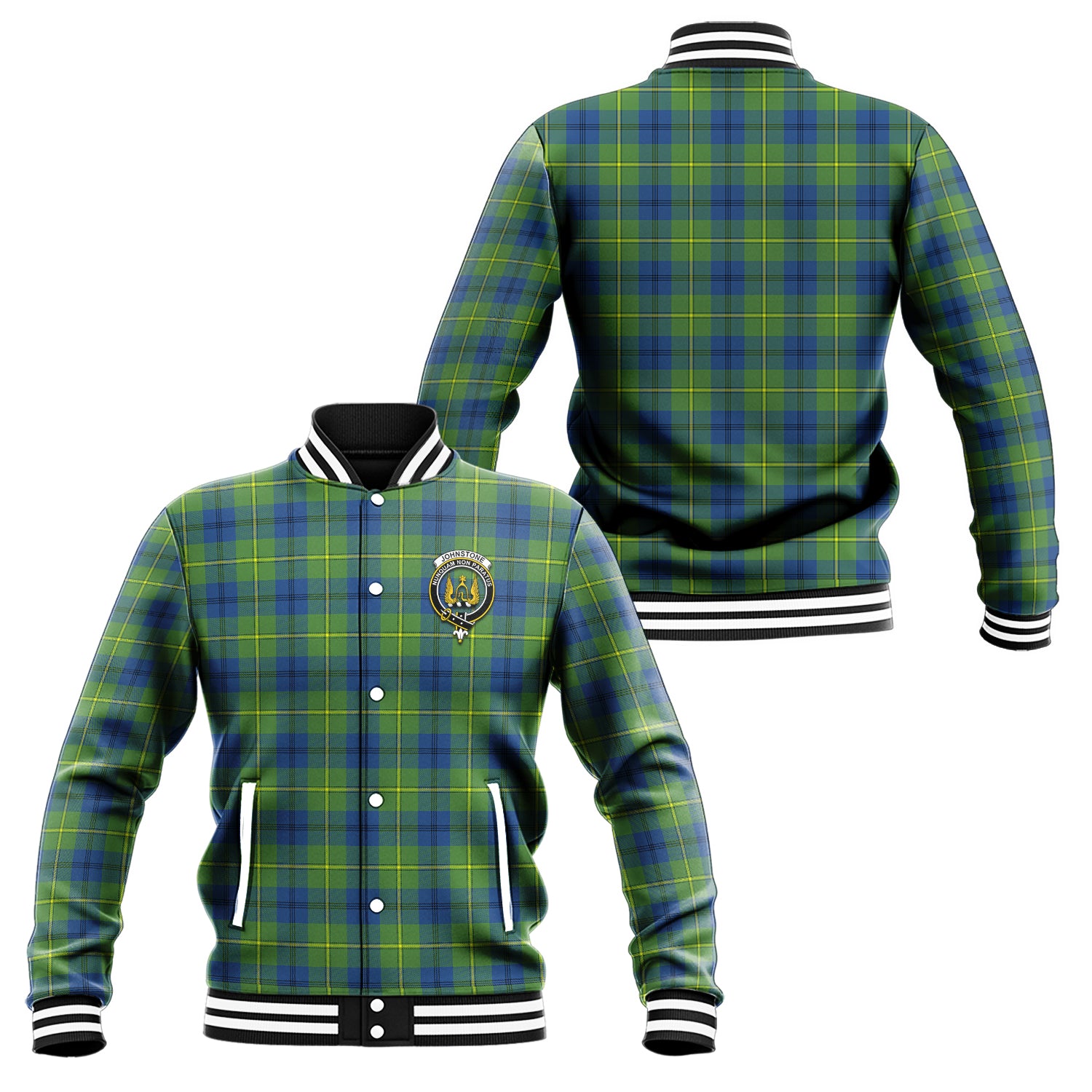 Johnstone Ancient Tartan Baseball Jacket with Family Crest Unisex - Tartan Vibes Clothing