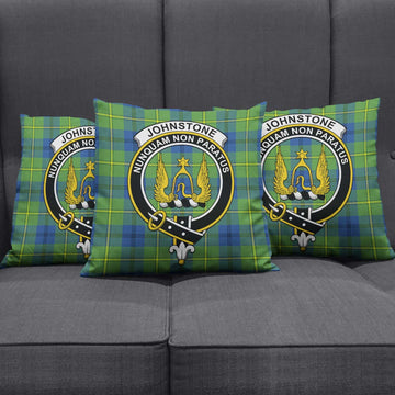 Johnstone Ancient Tartan Pillow Cover with Family Crest