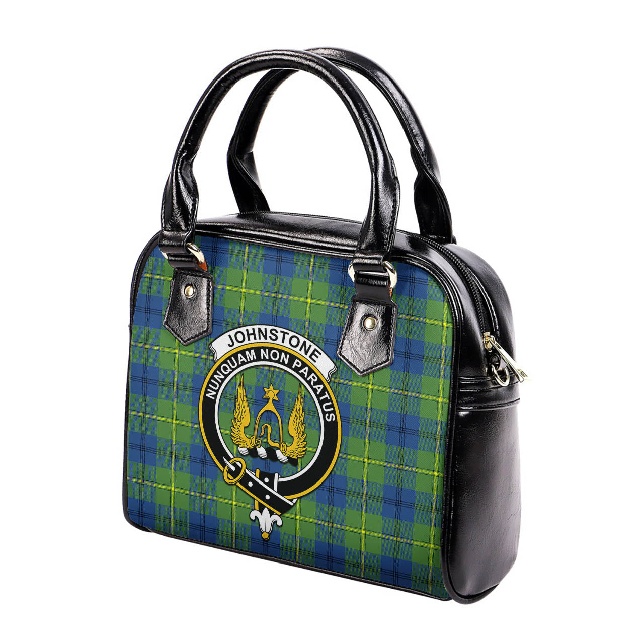 Johnstone-Johnston Ancient Tartan Shoulder Handbags with Family Crest - Tartanvibesclothing