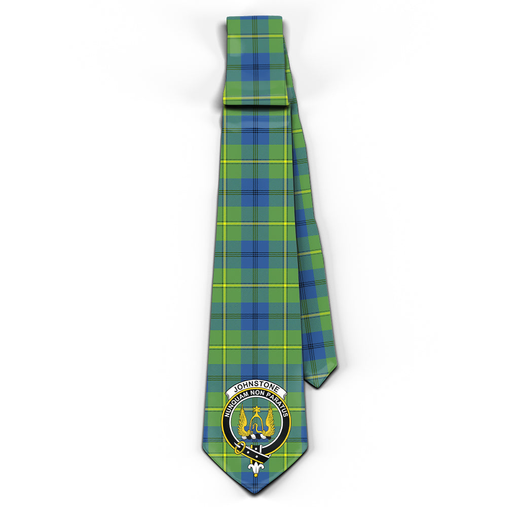 Johnstone Ancient Tartan Classic Necktie with Family Crest - Tartan Vibes Clothing