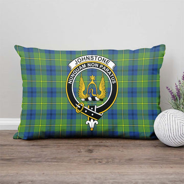 Johnstone Ancient Tartan Pillow Cover with Family Crest