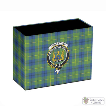 Johnstone Ancient Tartan Pen Holder with Family Crest