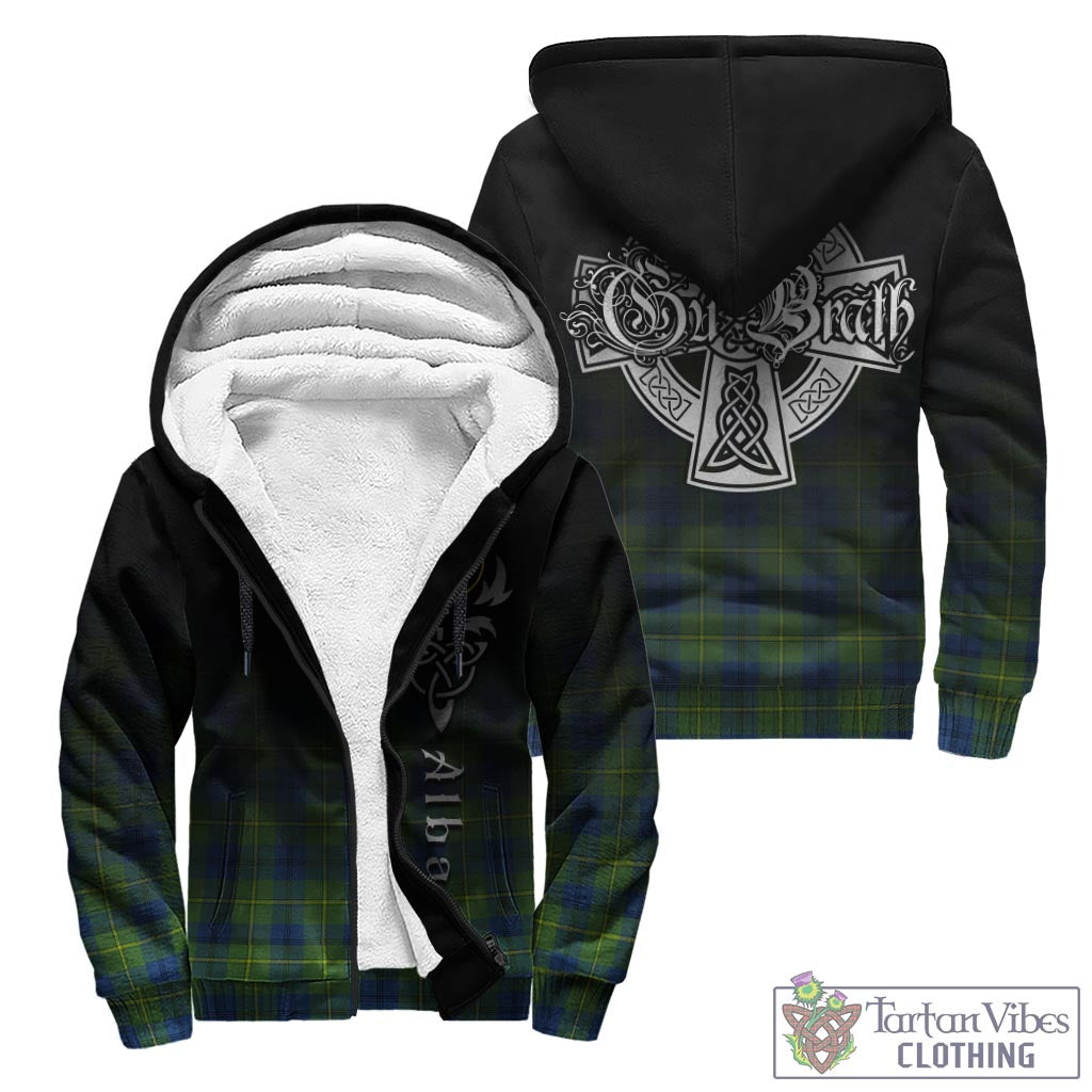 Tartan Vibes Clothing Johnstone-Johnston Ancient Tartan Sherpa Hoodie Featuring Alba Gu Brath Family Crest Celtic Inspired