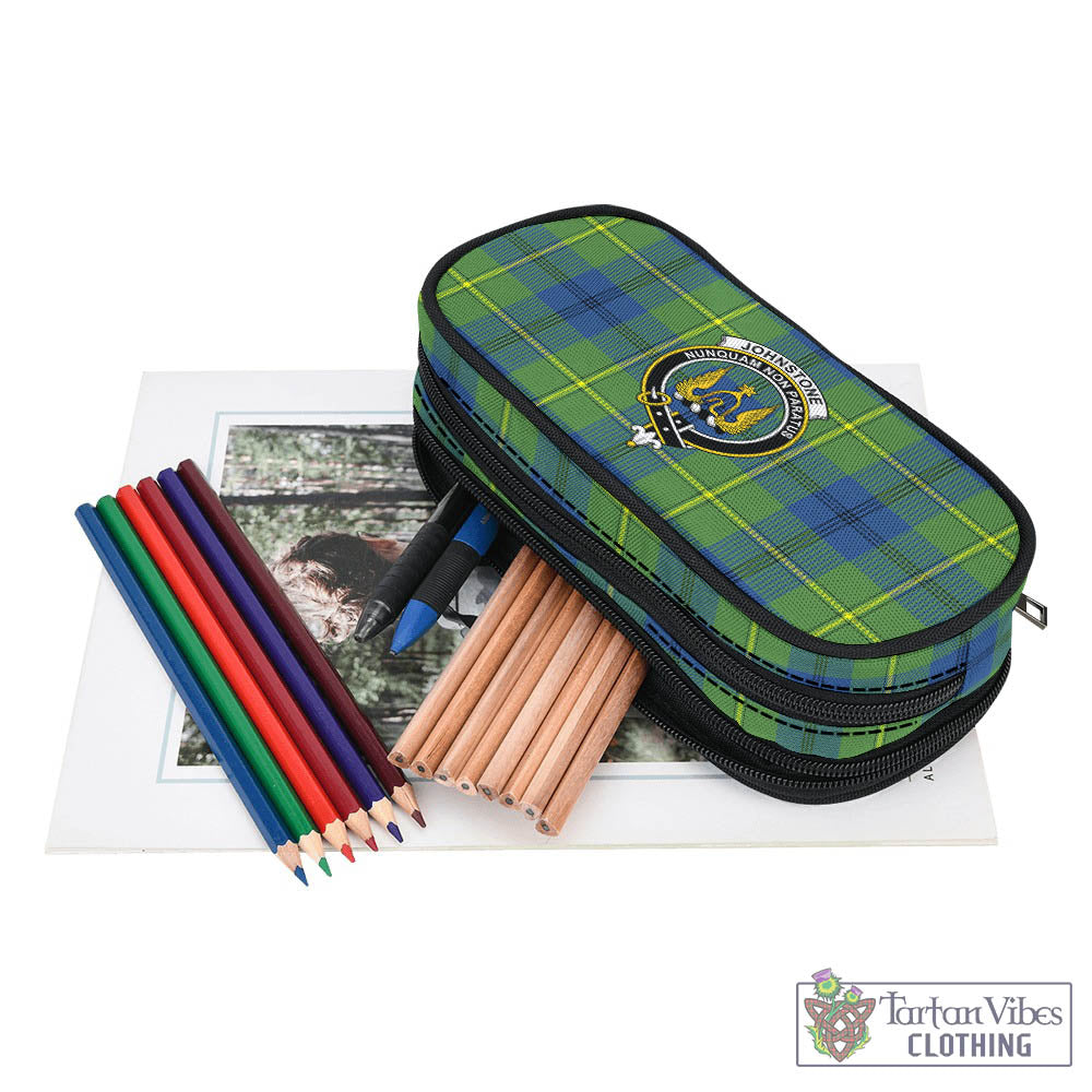 Tartan Vibes Clothing Johnstone-Johnston Ancient Tartan Pen and Pencil Case with Family Crest