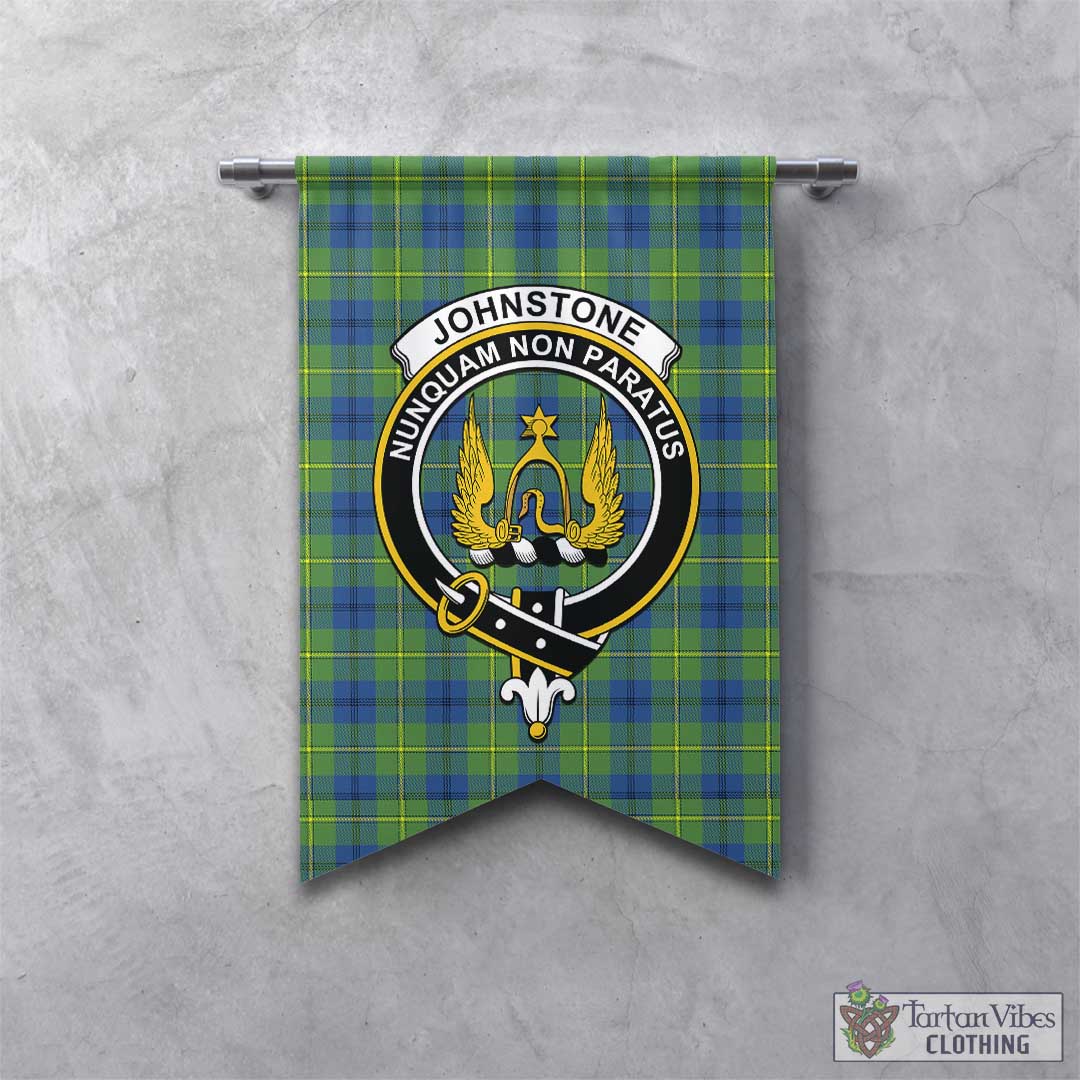 Tartan Vibes Clothing Johnstone-Johnston Ancient Tartan Gonfalon, Tartan Banner with Family Crest