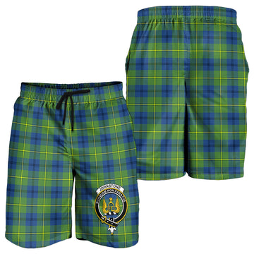 Johnstone Ancient Tartan Mens Shorts with Family Crest