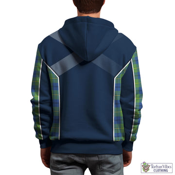 Johnstone Ancient Tartan Hoodie with Family Crest and Lion Rampant Vibes Sport Style