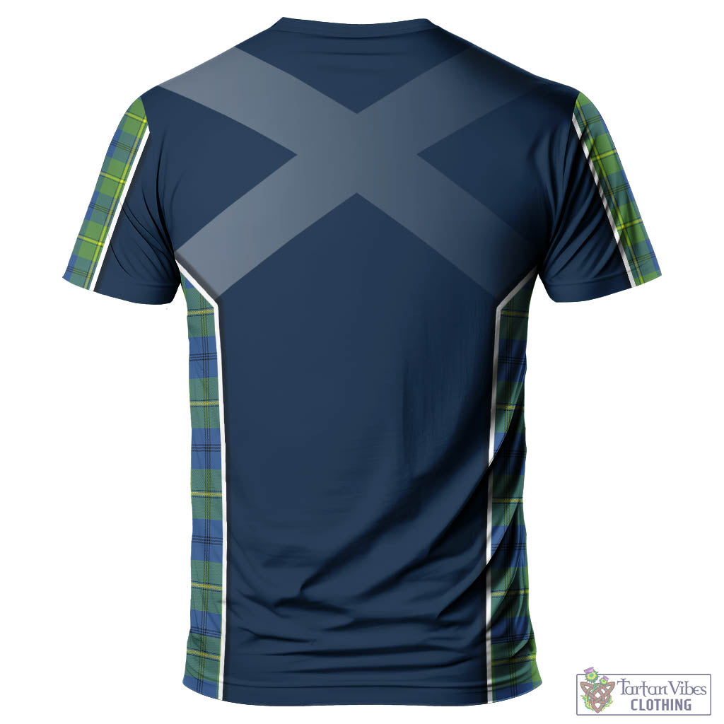 Tartan Vibes Clothing Johnstone-Johnston Ancient Tartan T-Shirt with Family Crest and Lion Rampant Vibes Sport Style