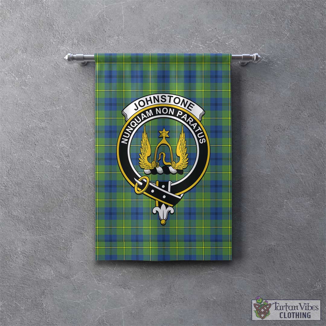 Tartan Vibes Clothing Johnstone-Johnston Ancient Tartan Gonfalon, Tartan Banner with Family Crest