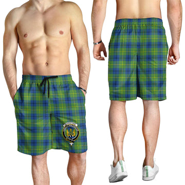 Johnstone Ancient Tartan Mens Shorts with Family Crest