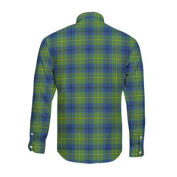 Johnstone Ancient Tartan Long Sleeve Button Up Shirt with Family Crest