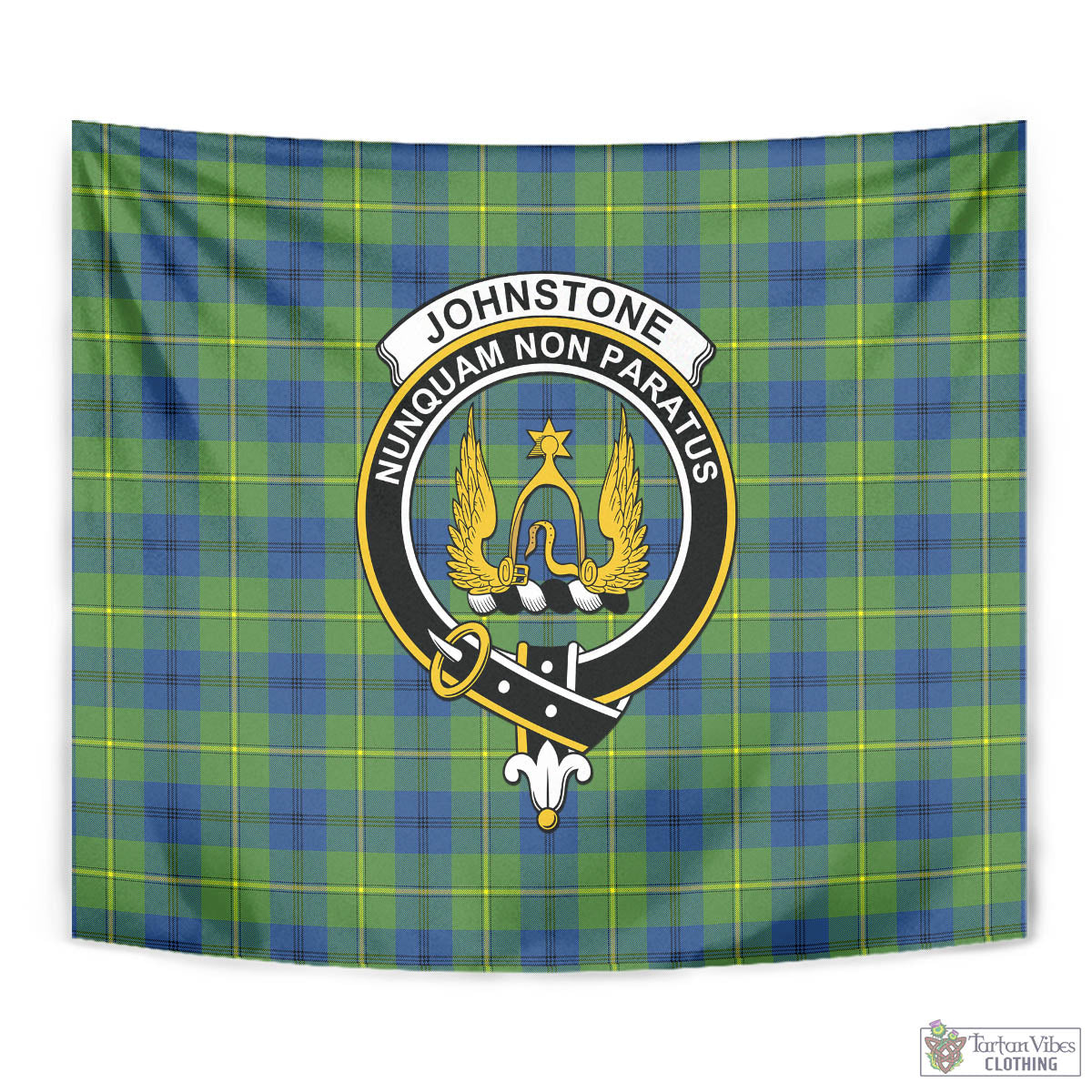 Tartan Vibes Clothing Johnstone-Johnston Ancient Tartan Tapestry Wall Hanging and Home Decor for Room with Family Crest