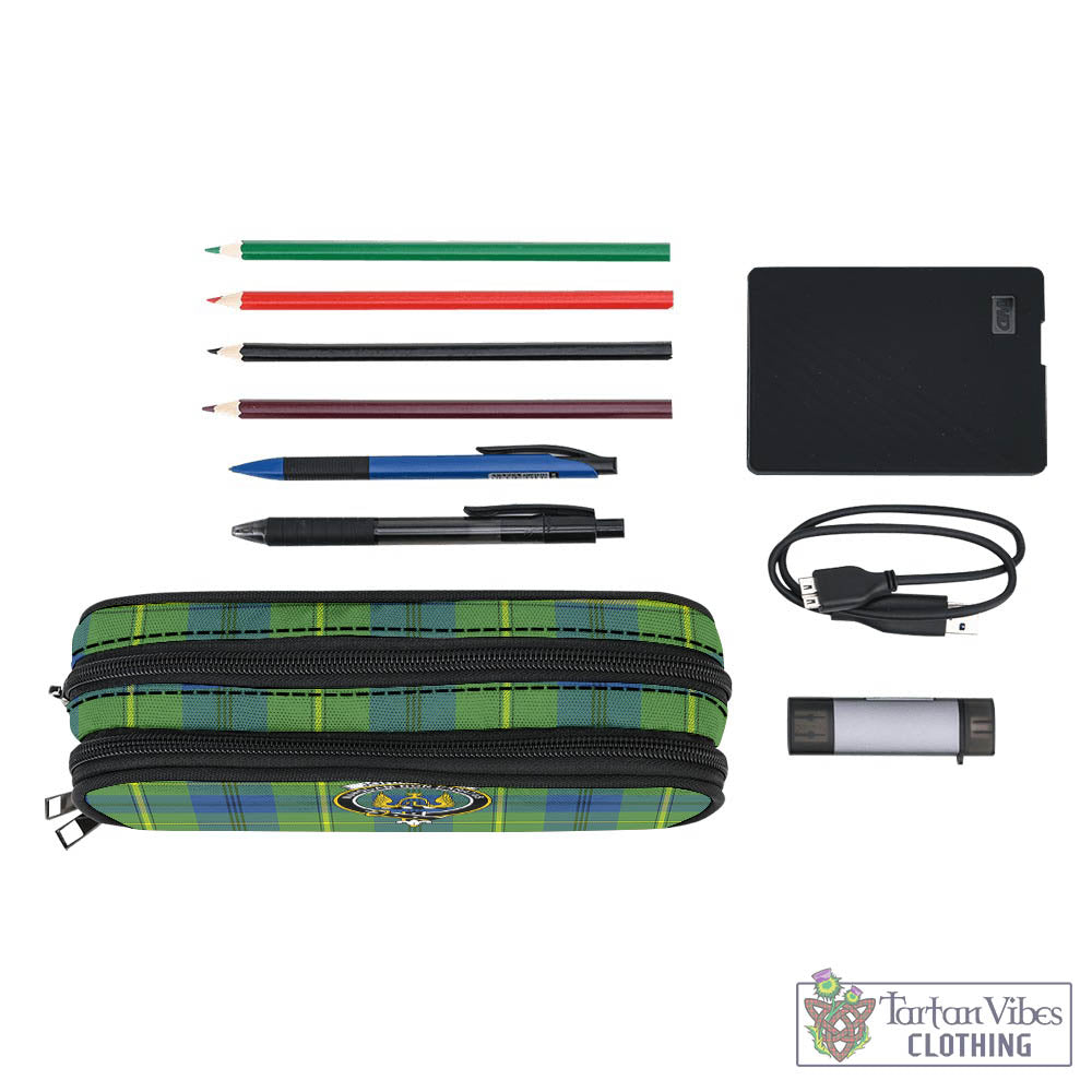 Tartan Vibes Clothing Johnstone-Johnston Ancient Tartan Pen and Pencil Case with Family Crest