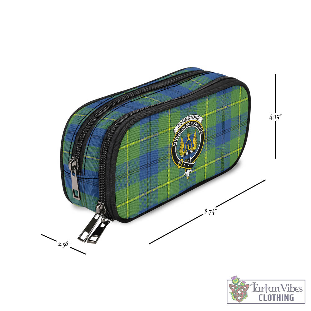 Tartan Vibes Clothing Johnstone-Johnston Ancient Tartan Pen and Pencil Case with Family Crest