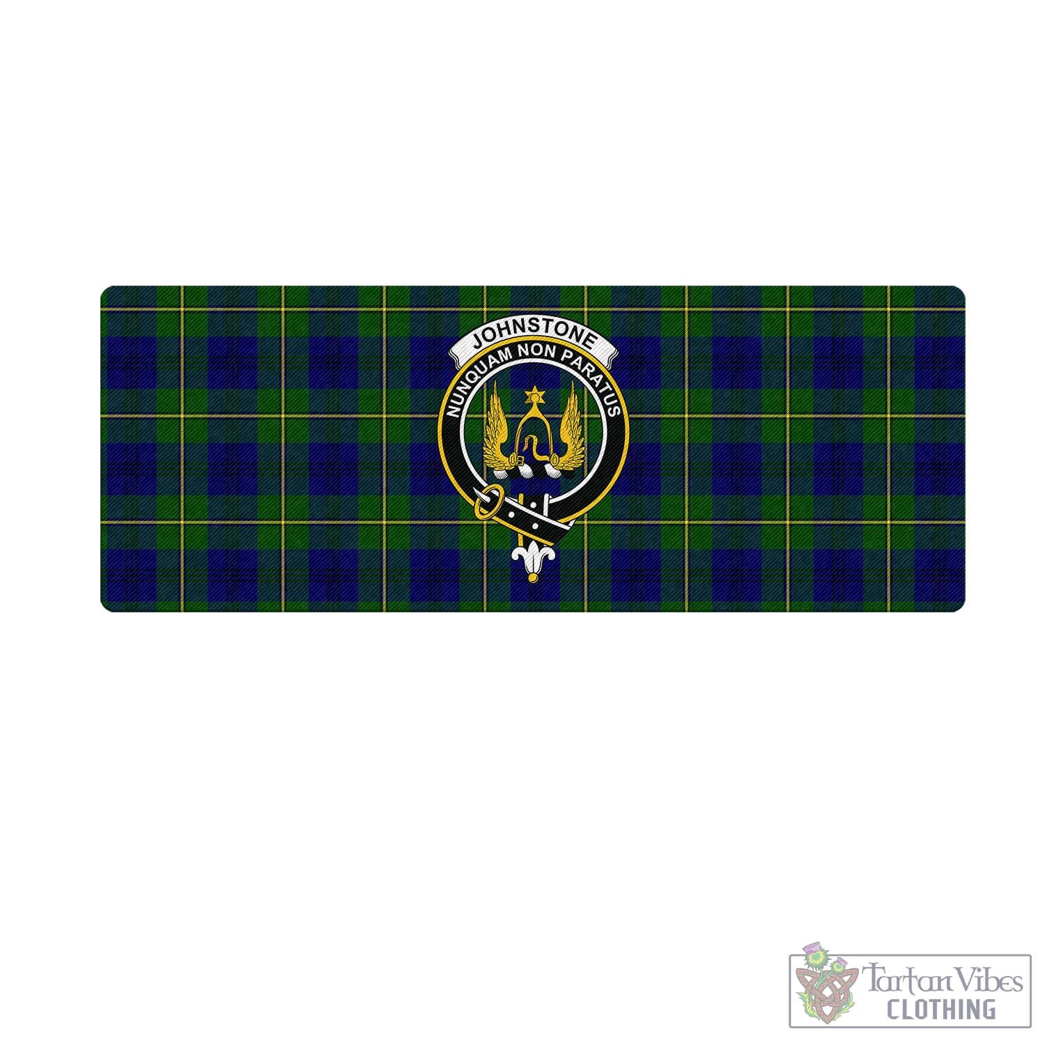 Tartan Vibes Clothing Johnstone-Johnston Modern Tartan Mouse Pad with Family Crest