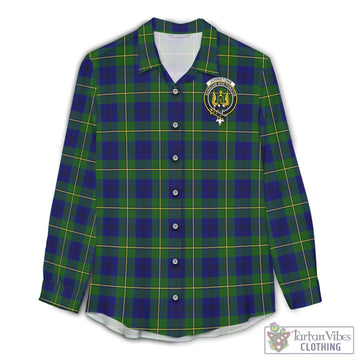 Johnstone Modern Tartan Women's Casual Shirt with Family Crest