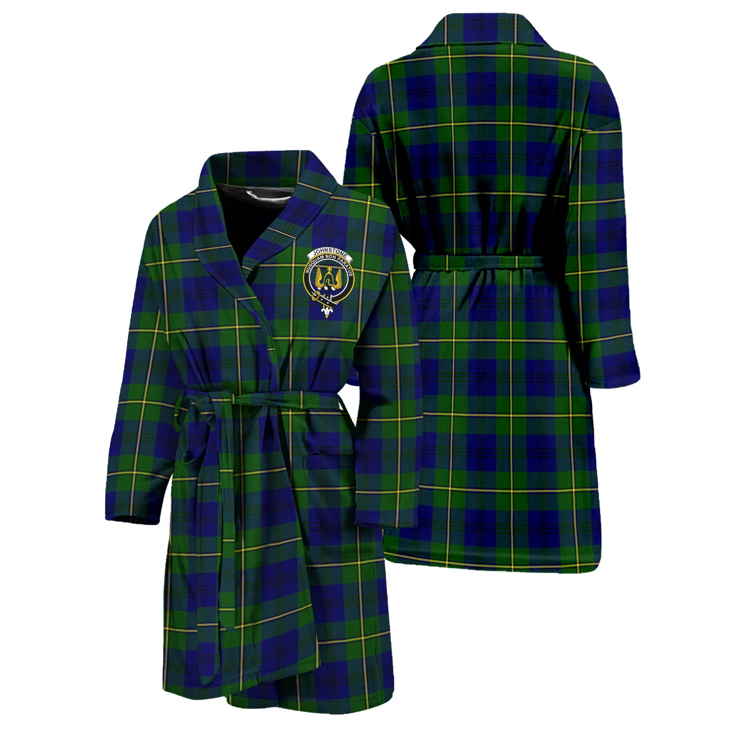 Johnstone Modern Tartan Bathrobe with Family Crest Unisex S - Tartan Vibes Clothing