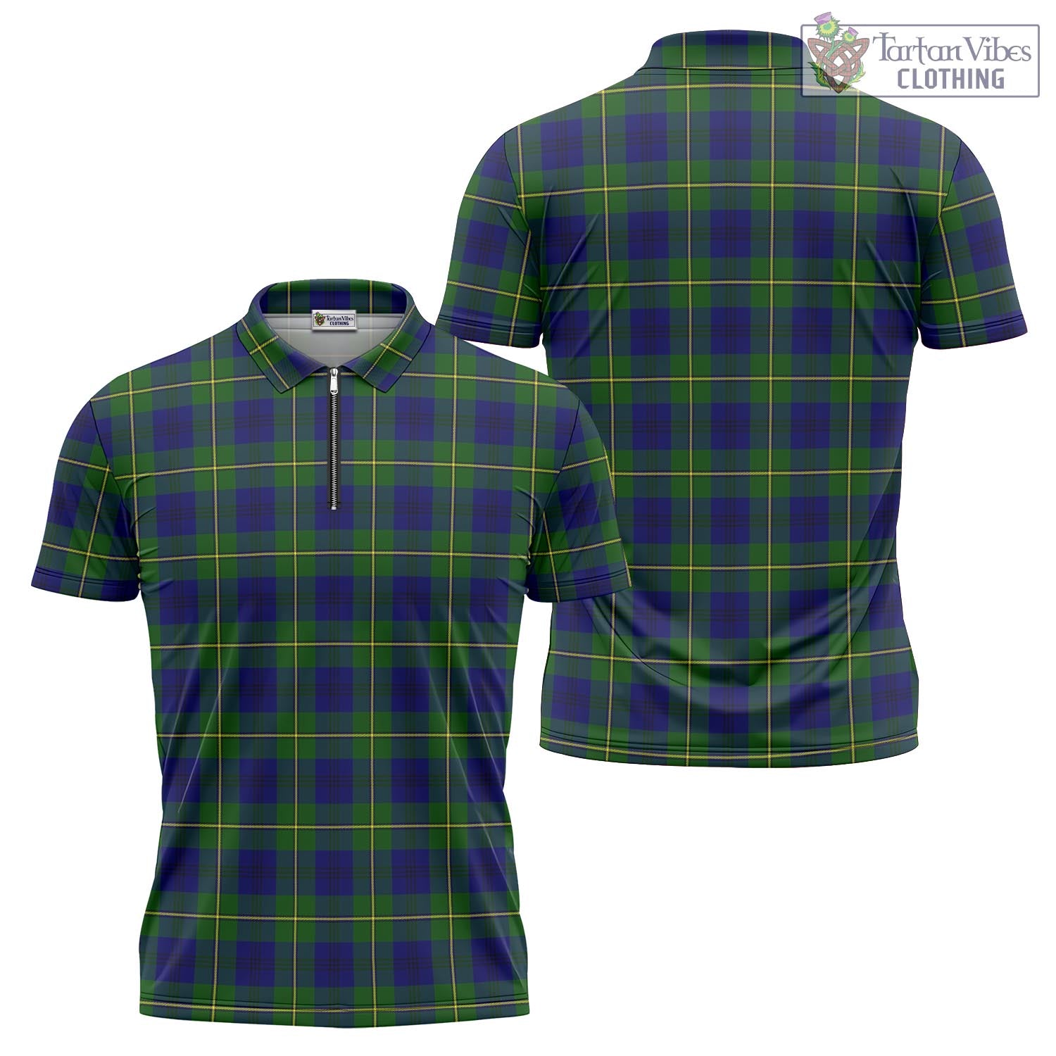 Tartan Vibes Clothing Johnstone-Johnston Modern Tartan Zipper Polo Shirt