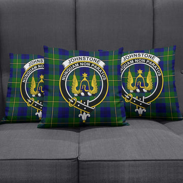 Johnstone Modern Tartan Pillow Cover with Family Crest