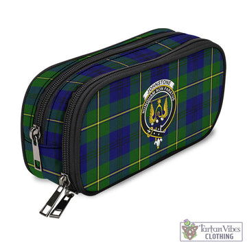 Johnstone Modern Tartan Pen and Pencil Case with Family Crest