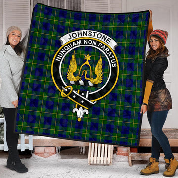 Johnstone Modern Tartan Quilt with Family Crest