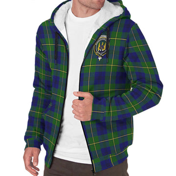 Johnstone Modern Tartan Sherpa Hoodie with Family Crest