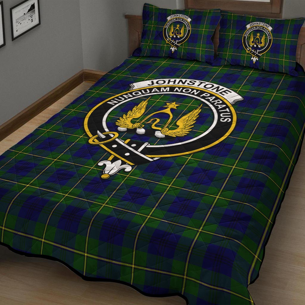 Johnstone Modern Tartan Quilt Bed Set with Family Crest - Tartan Vibes Clothing