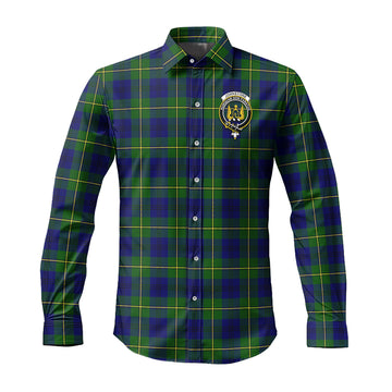 Johnstone Modern Tartan Long Sleeve Button Up Shirt with Family Crest