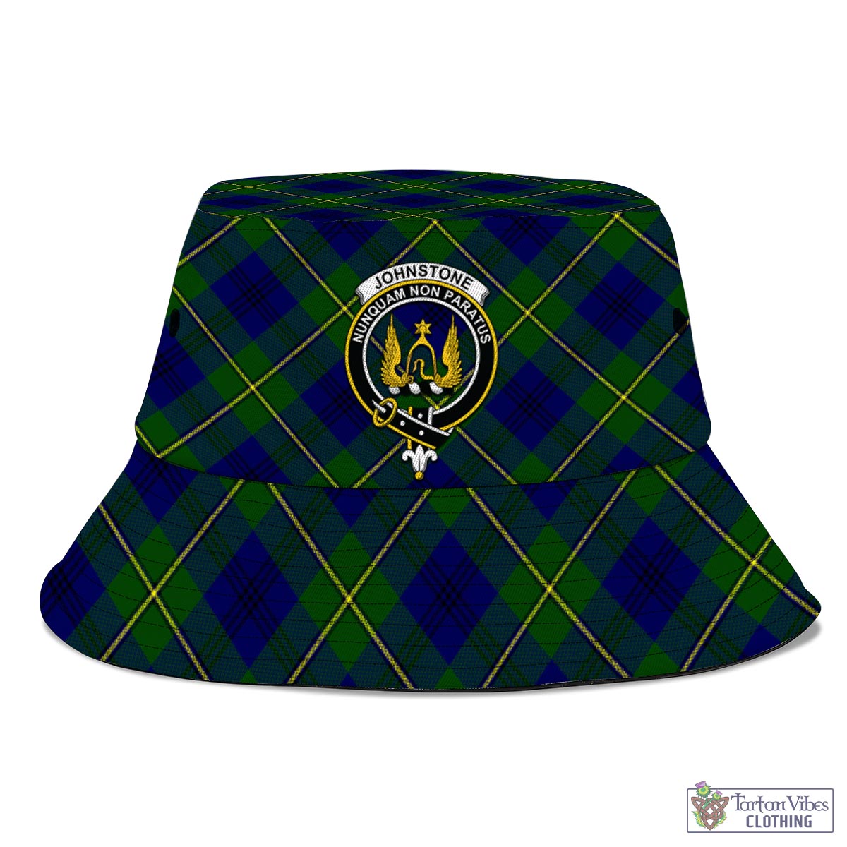 Tartan Vibes Clothing Johnstone-Johnston Modern Tartan Bucket Hat with Family Crest