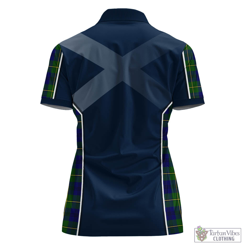 Johnstone Modern Tartan Women's Polo Shirt with Family Crest and Lion Rampant Vibes Sport Style - Tartan Vibes Clothing