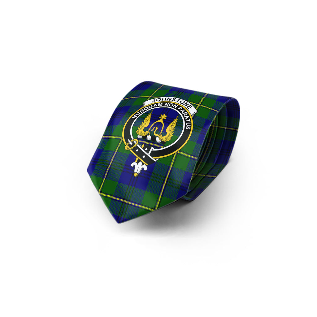 Johnstone Modern Tartan Classic Necktie with Family Crest - Tartan Vibes Clothing