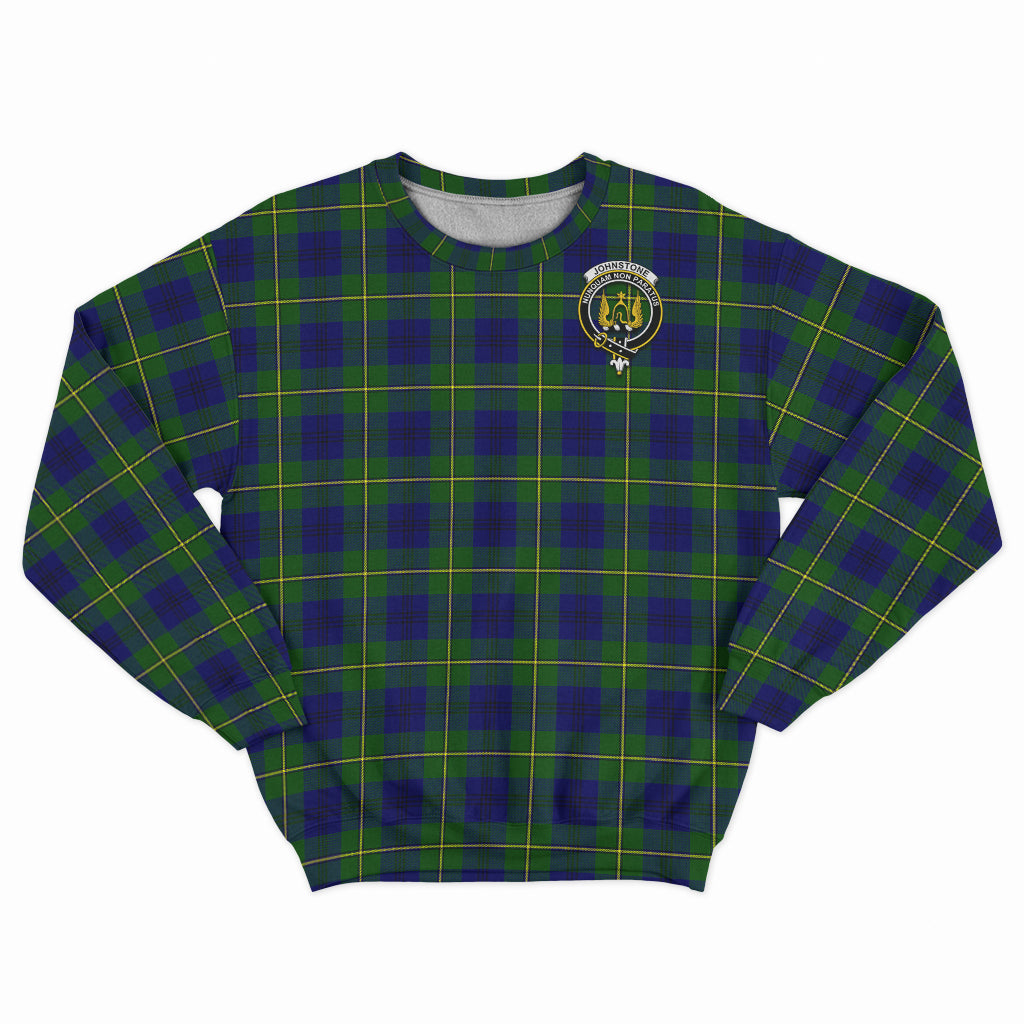 Johnstone Modern Tartan Sweatshirt with Family Crest - Tartan Vibes Clothing