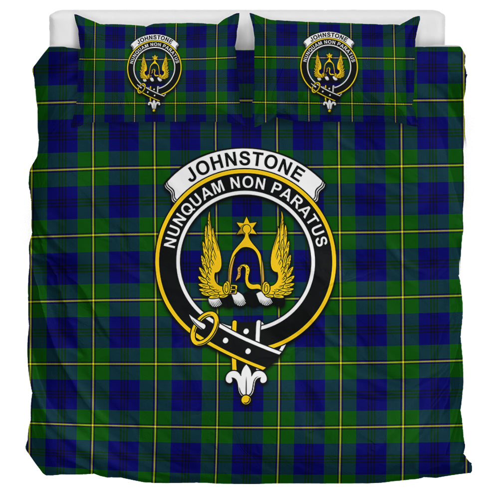 Johnstone Modern Tartan Bedding Set with Family Crest UK Bedding Set UK Super King 104*94 inch - Tartan Vibes Clothing