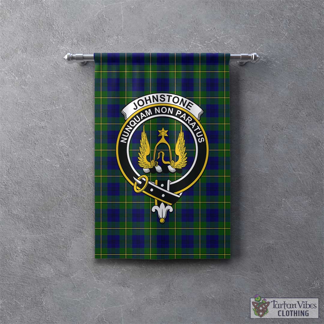 Tartan Vibes Clothing Johnstone-Johnston Modern Tartan Gonfalon, Tartan Banner with Family Crest