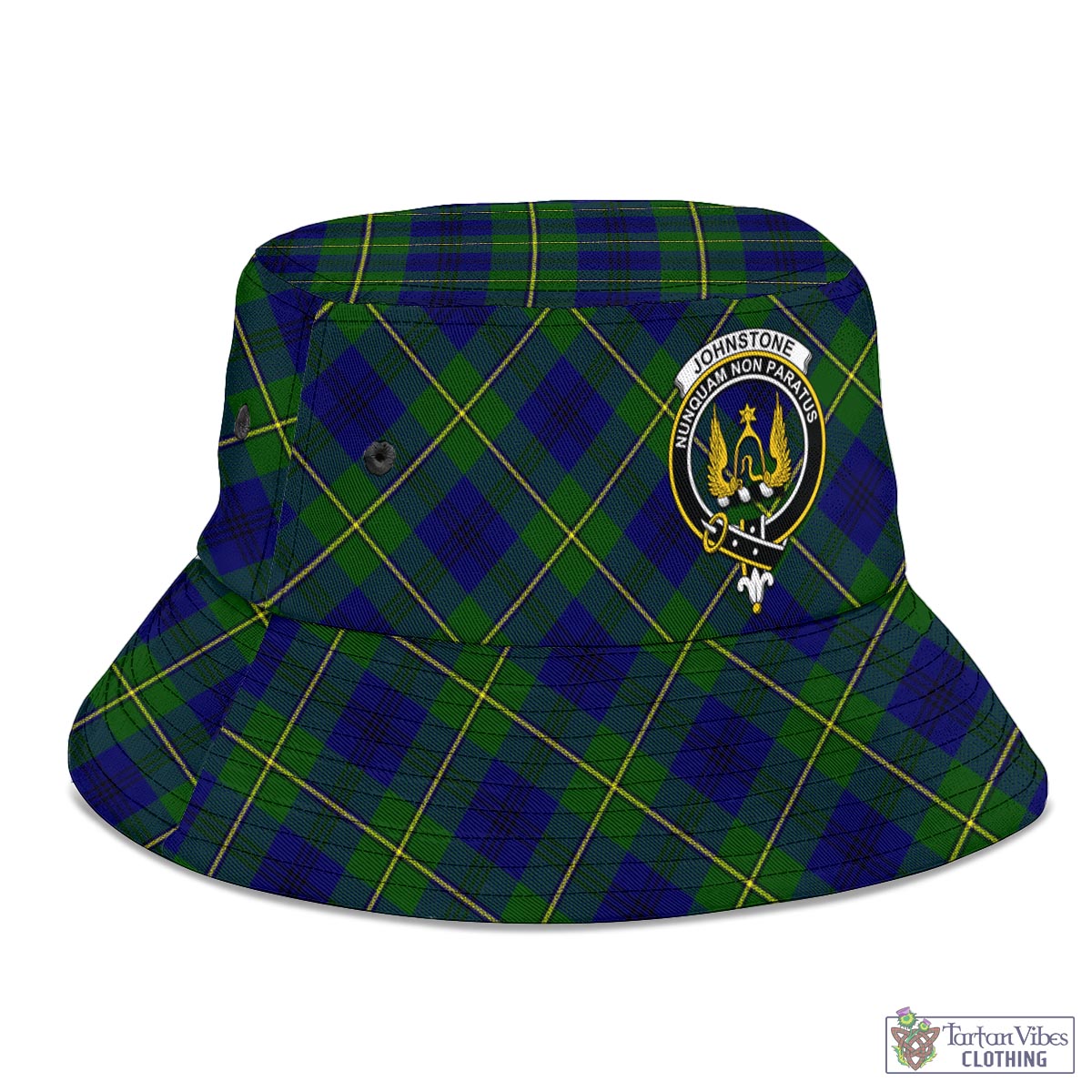 Tartan Vibes Clothing Johnstone-Johnston Modern Tartan Bucket Hat with Family Crest