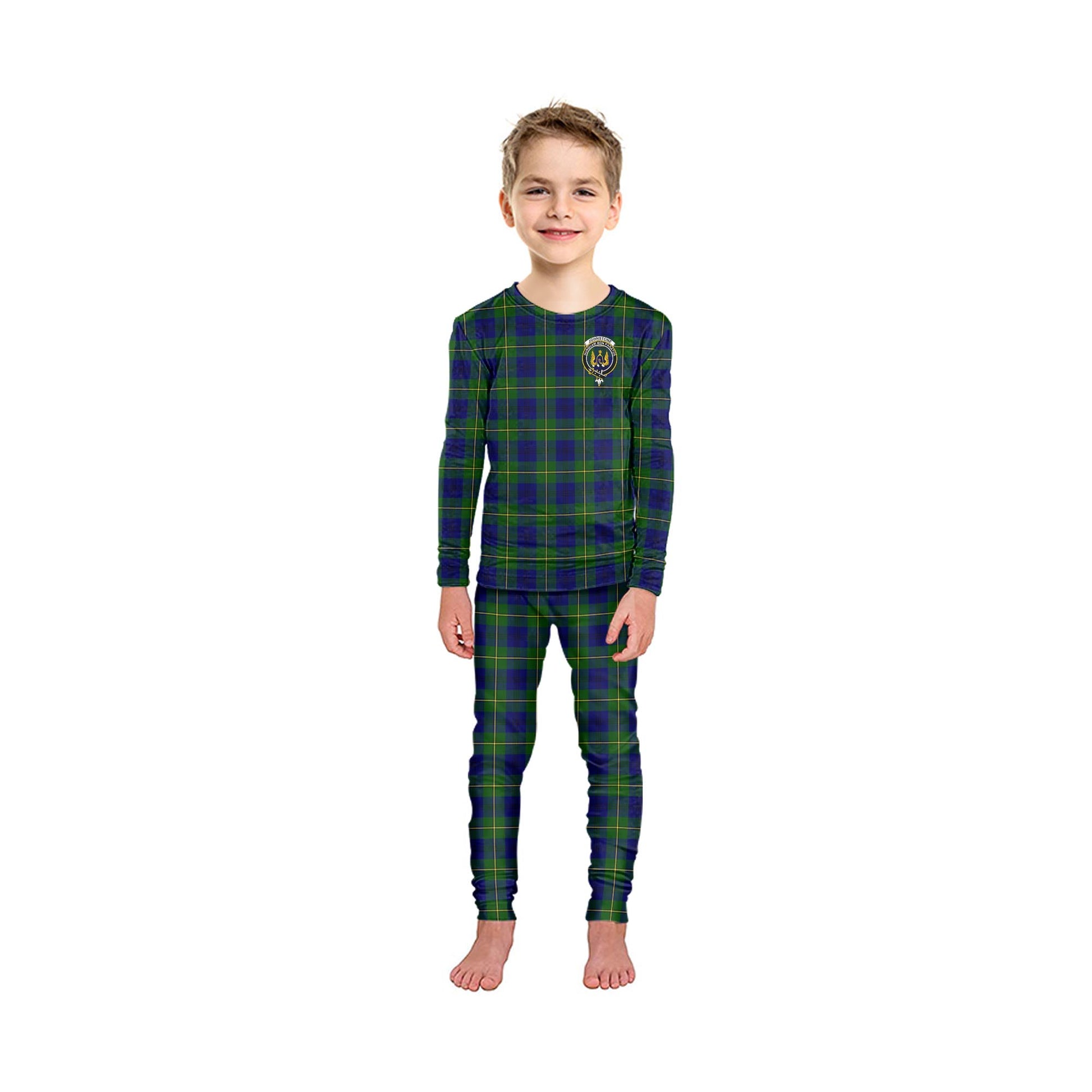 Johnstone-Johnston Modern Tartan Pajamas Family Set with Family Crest - Tartanvibesclothing