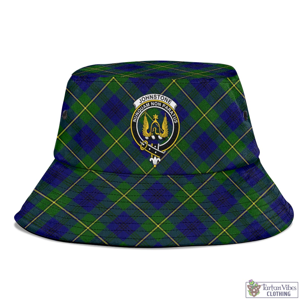 Tartan Vibes Clothing Johnstone-Johnston Modern Tartan Bucket Hat with Family Crest