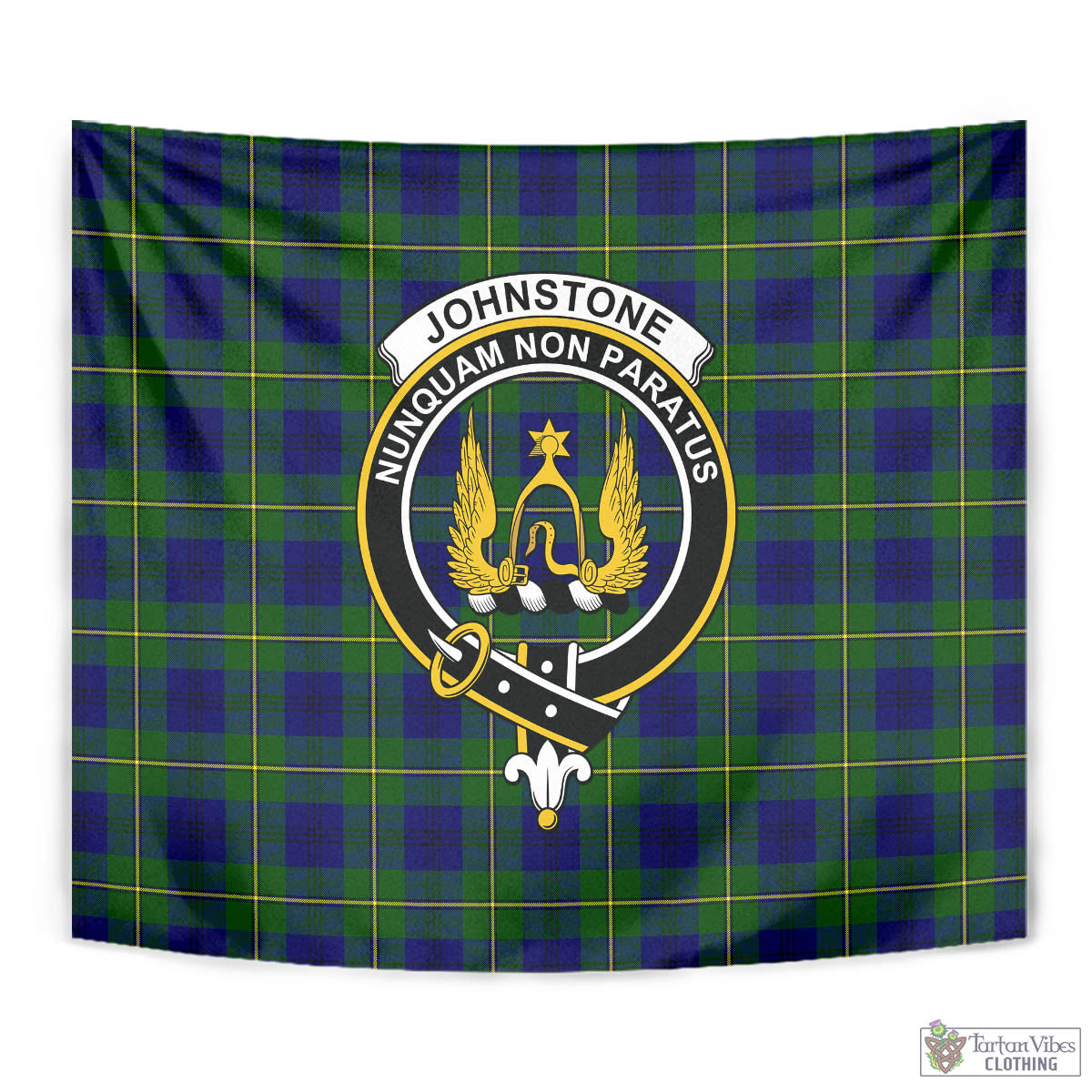 Tartan Vibes Clothing Johnstone-Johnston Modern Tartan Tapestry Wall Hanging and Home Decor for Room with Family Crest