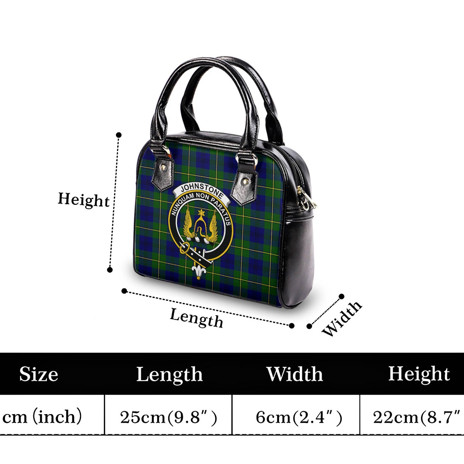 Johnstone-Johnston Modern Tartan Shoulder Handbags with Family Crest - Tartanvibesclothing