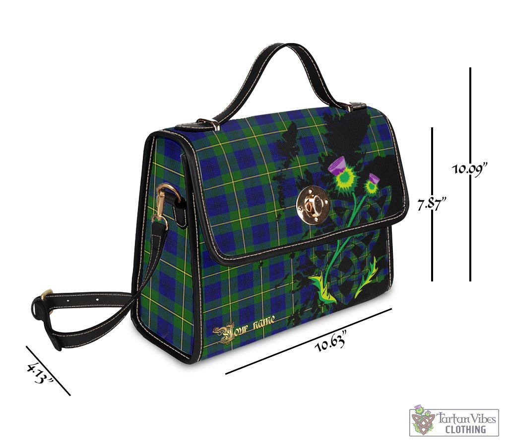 Tartan Vibes Clothing Johnstone-Johnston Modern Tartan Waterproof Canvas Bag with Scotland Map and Thistle Celtic Accents