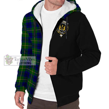 Johnstone Modern Tartan Sherpa Hoodie with Family Crest and Half Of Me Style