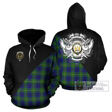 Johnstone Modern Tartan Hoodie with Family Crest and Military Logo Style