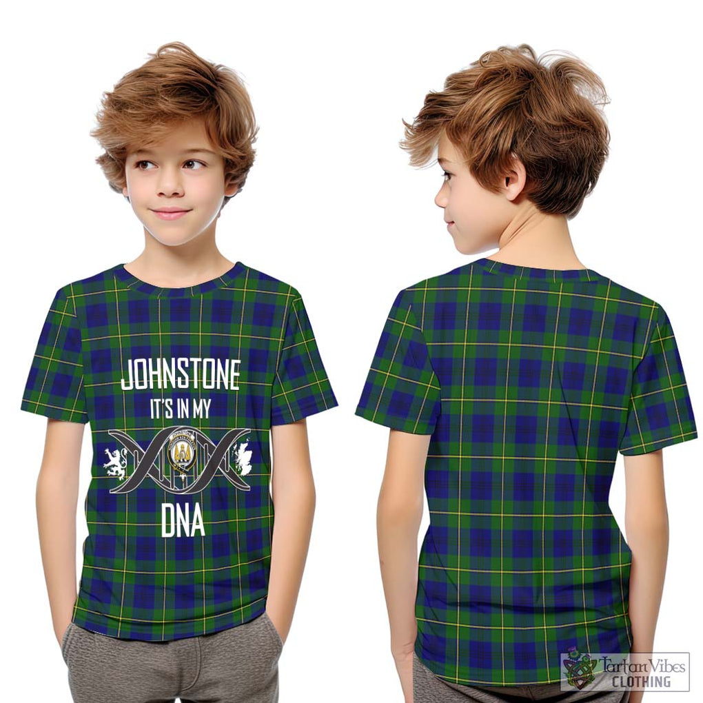 Johnstone Modern Tartan Kid T-Shirt with Family Crest DNA In Me Style Youth XL Size14 - Tartanvibesclothing Shop