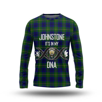 Johnstone Modern Tartan Long Sleeve T-Shirt with Family Crest DNA In Me Style