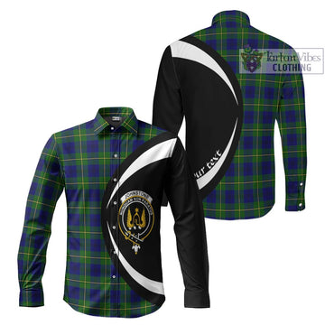 Johnstone Modern Tartan Long Sleeve Button Up with Family Crest Circle Style